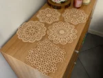 NOVA Lace Bloom Coaster Set – beige