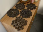 NOVA Lace Bloom Coaster Set – black