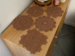 NOVA Lace Bloom Coaster Set – brown