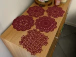NOVA Lace Bloom Coaster Set – burgundy