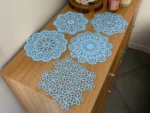 NOVA Lace Bloom Coaster Set – light-blue