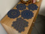 NOVA Lace Bloom Coaster Set – navy