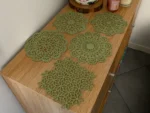 NOVA Lace Bloom Coaster Set – olive